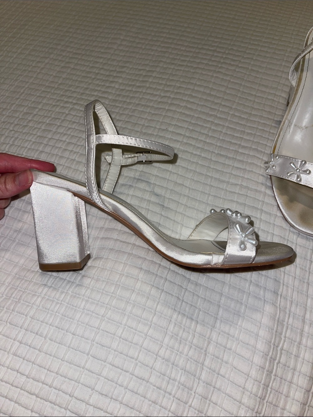 Lulus beaded white heels size 6.5